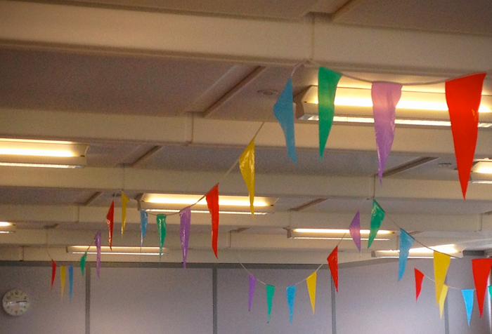 bunting in the office