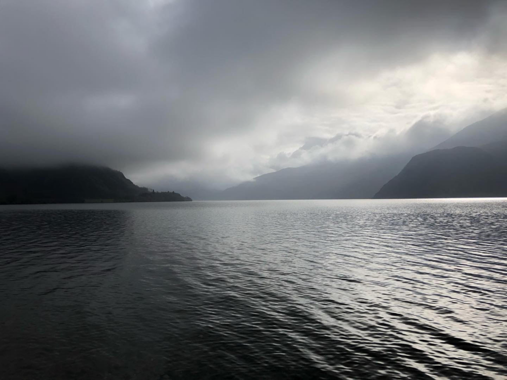 A moody looking Ennerdale Water, UK Lake District on a Sunday morning