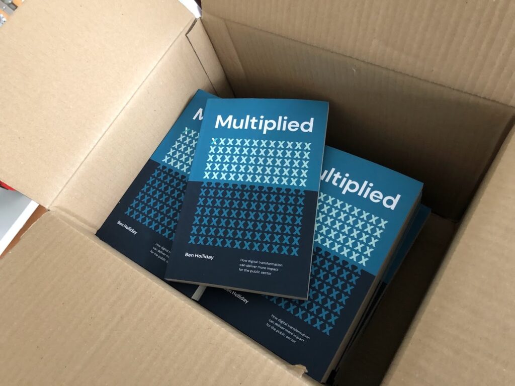 A box of Multiplied book arriving in the post - March 2002.