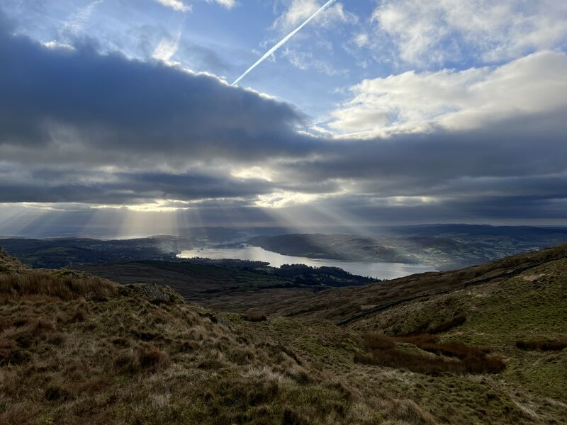 The view from Wansfell Pike, UK Lake District.